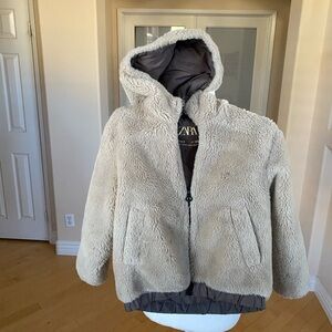 Zara Kids Tan Faux Fur Jacket